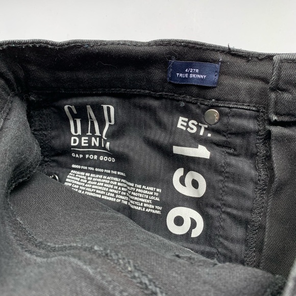 Gap black jeans 4/27R true skinny - Picture 5 of 7